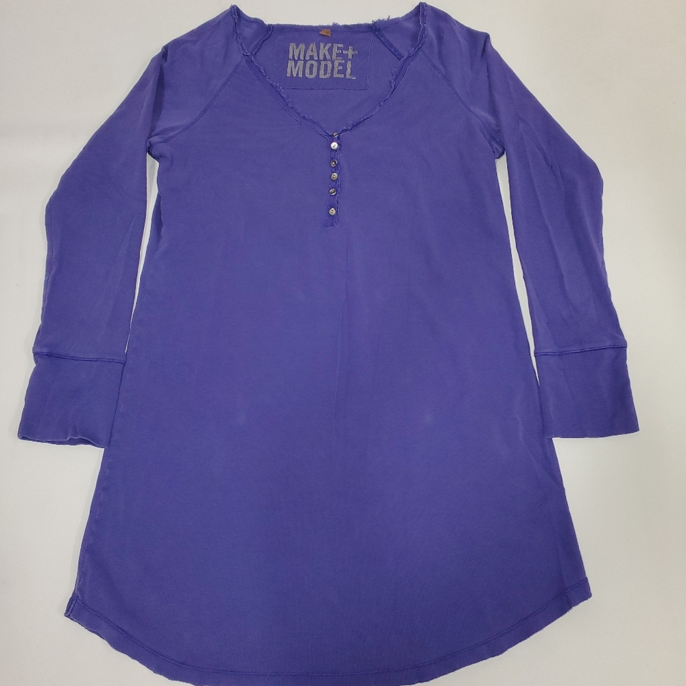 Make + Model Purple Knit Long Shirt